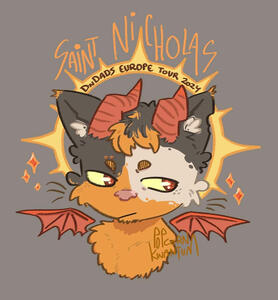 An interpretation of the Dungeons and Daddies character "Nicholas Close Foster" as a demonic cat